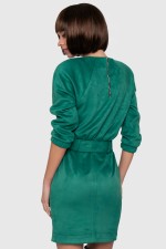 Платье зеленое замшевое мини
